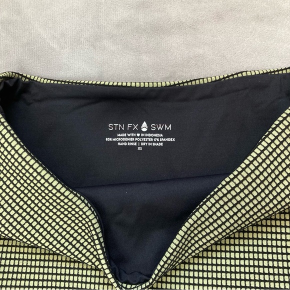 New Stone Fox Swim Senna Bikini Bottoms Sage Grid - Picture 8 of 12